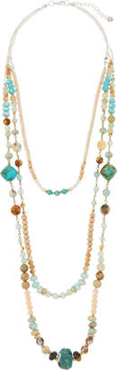 Nakamol Beaded Triple-Strand Necklace, Green/Brown