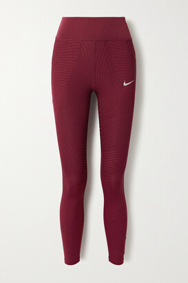 Nike Epic Luxe Textured Dri-fit Leggings - Burgundy - ShopStyle Activewear