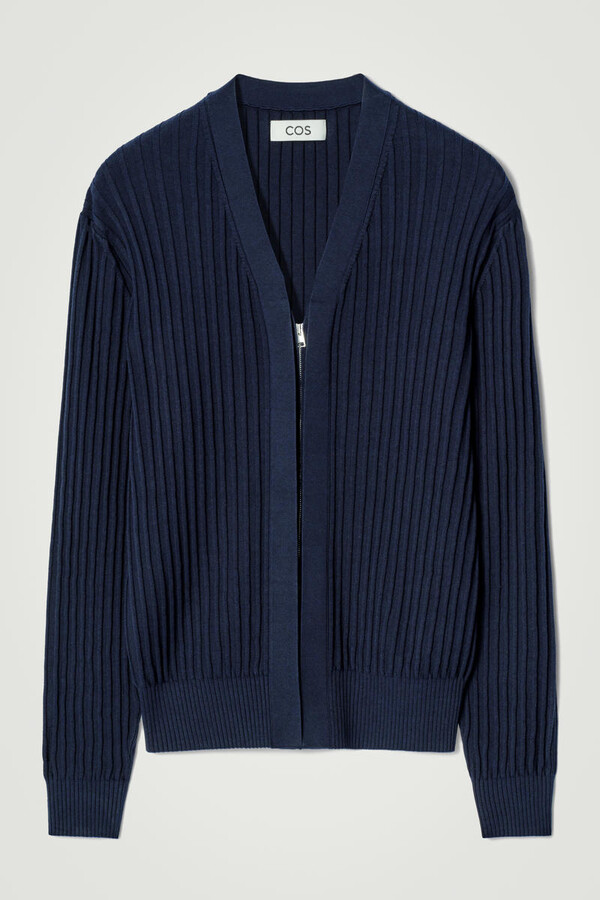 Silk-Cotton Zip-Up Cardigan