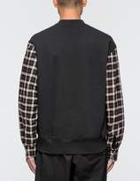 Thumbnail for your product : 3.1 Phillip Lim Henley Sweatshirt with Flannel Over Sleeve