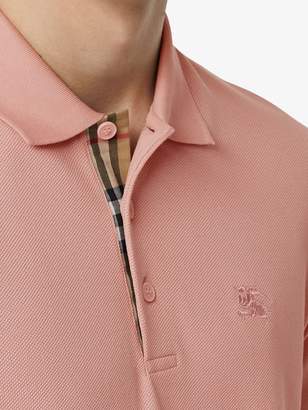 Burberry Check Placket Cotton Polo Shirt