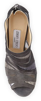 Thumbnail for your product : Jimmy Choo Walker Glitter Peep-Toe Bootie, Anthracite