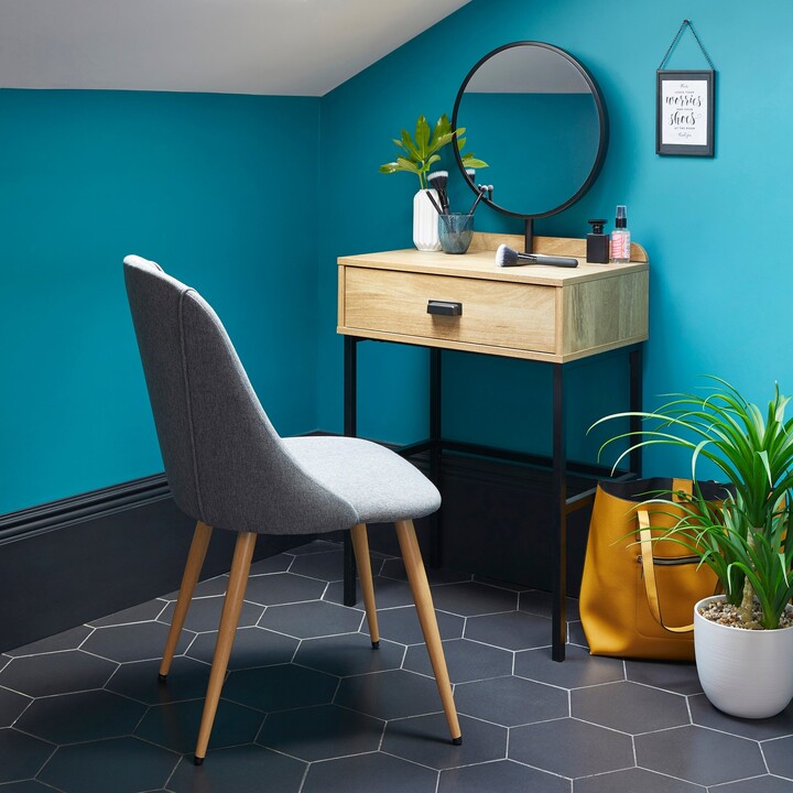 Dunelm Greenwich Small 1 Drawer Dressing Table with Mirror Brown