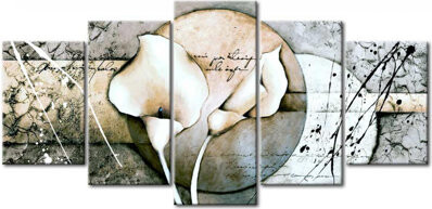 East Urban Home The Secret of Calla Lily - 5 Piece Wrapped Canvas Print