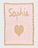 Thumbnail for your product : Butterscotch Blankees Single Heart Metallic Crib Blanket, Personalized