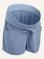 Thumbnail for your product : Old Navy Maternity Rollover-Waist Soft-Twill Utility Shorts -- 5-inch inseam
