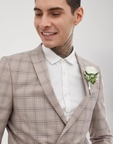 Thumbnail for your product : Twisted Tailor super skinny double breasted suit jacket in mini check
