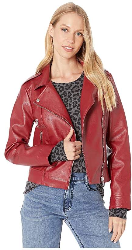 bb dakota red leather jacket