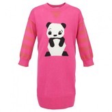 Thumbnail for your product : Bonnie Baby Pink Panda Face Print Knitted Dress