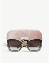 Thumbnail for your product : Miu Miu Miu Grey Modern Mu02Ts Rectangle-Frame Sunglasses