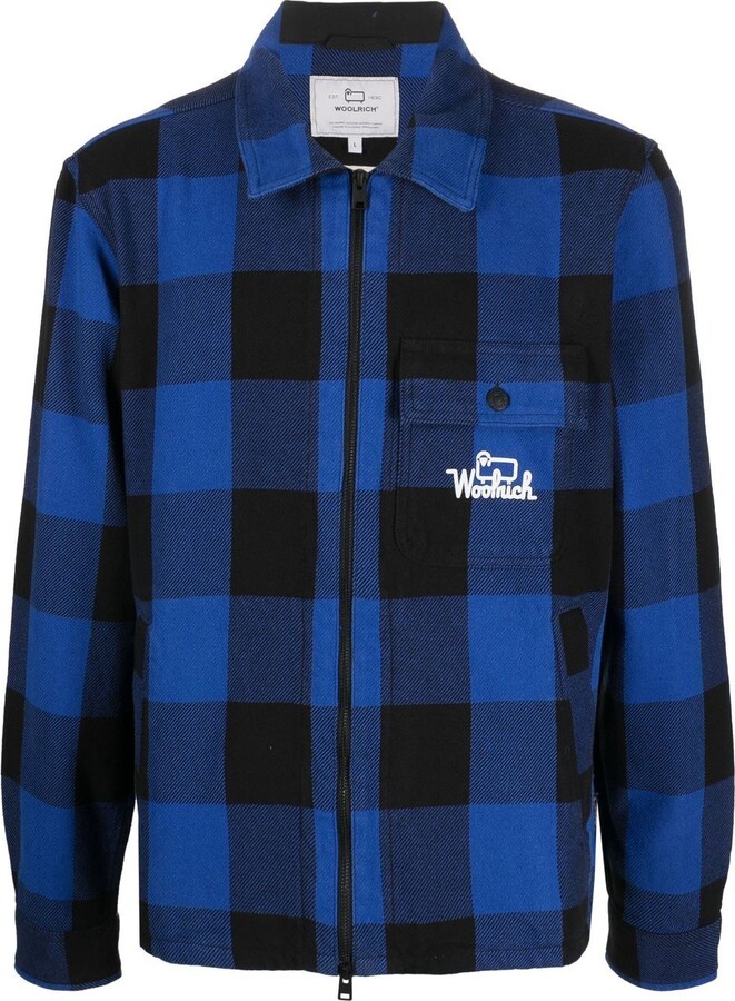Woolrich Check-Print Zipped Shirt Jacket - ShopStyle