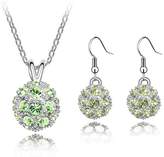 Thumbnail for your product : My.Monkey Simple Crystal Round Two-Pieces Wedding Gift Party Earrings Necklace Suit(C4)