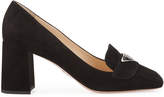Thumbnail for your product : Prada Suede Logo Loafer Pumps