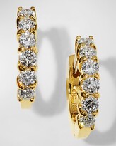 Thumbnail for your product : Roberto Coin 13mm Yellow Gold Diamond Hoop Earrings, 0.7ct
