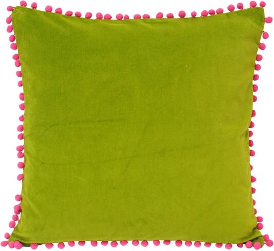 Riva Home Riva Home Velvet Pompom Cushion Cover (Green/Fuchsia) (18 x 18  inch) - ShopStyle Indoor Pillows