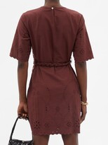 Thumbnail for your product : BELIZE Genesis Belted Broderie-anglaise Cotton Mini Dress - Brown