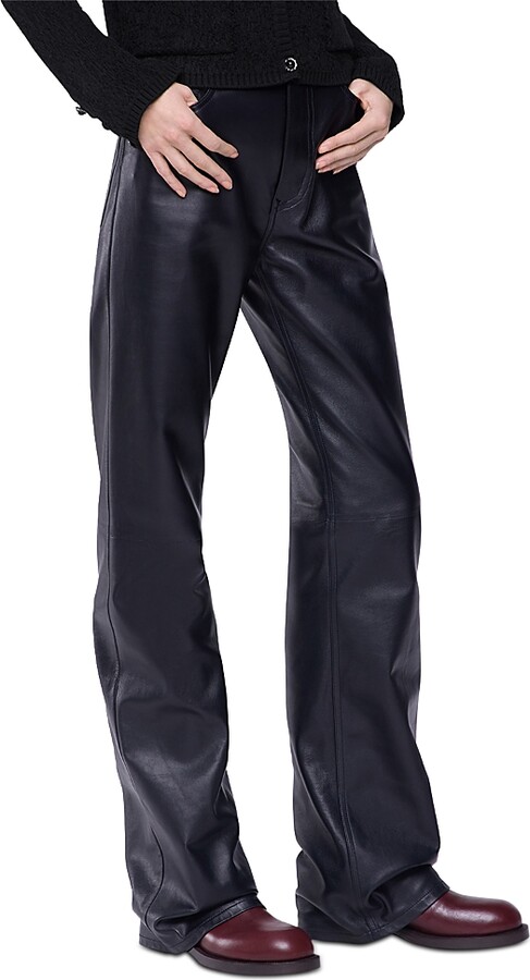 Rabanne Leather Straight Leg Pants