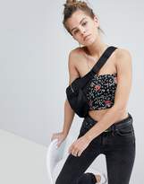 Thumbnail for your product : Wednesday's Girl Shirred Bandeau Crop Top In Ditsy Floral