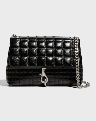 Rebecca Minkoff Edie Square Quilted Patent Leather Crossbody Bag
