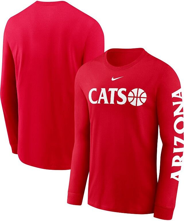 Men's Nike Red Arizona Wildcats Basketball Icon Two-Hit Long Sleeve T-Shirt