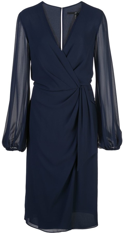 tuxedo midi dress with sleeves