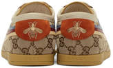 Thumbnail for your product : Gucci Beige and Brown GG Falacer Sneakers