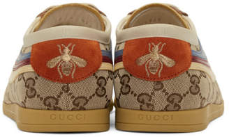 Gucci Beige and Brown GG Falacer Sneakers