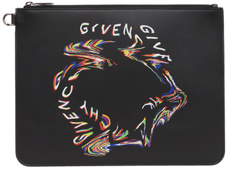Givenchy Black Glitch Logo Pouch