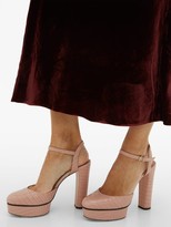 Thumbnail for your product : Jimmy Choo Maple 125 Crocodile-effect Platform Sandals - Light Pink