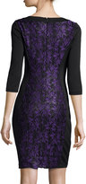 Thumbnail for your product : Jax Lace-Paneled Scuba Dress, Black/Purple