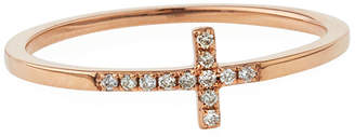 Sydney Evan 14k Gold Pave Diamond Cross Ring