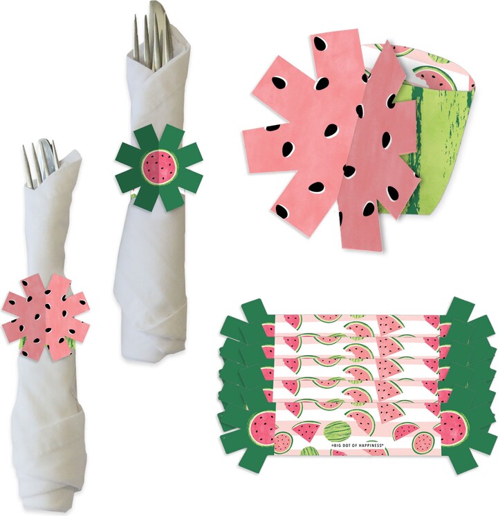 Sweet Watermelon - Fruit Party Paper Napkin Holder Rings Set Of 24