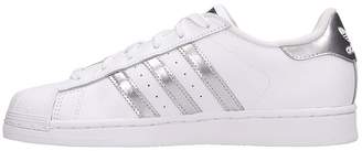 adidas White Leather Superstar Sneakers