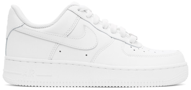 white leather nike shoes