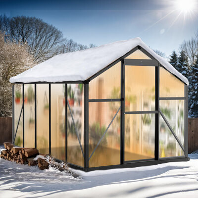 Outopee 6 Ft. X 10 Ft. Aluminum Polycarbonate Walk-In Greenhouse