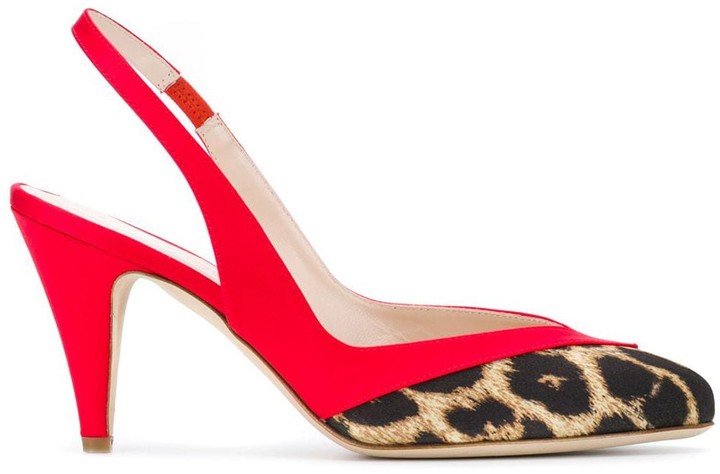 leopard print slingback shoes