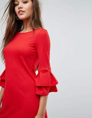 Lipsy Shift Dress With Fluted Sleeve
