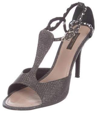 Louis Vuitton Leather Embellished sandals Grey Leather Embellished sandals
