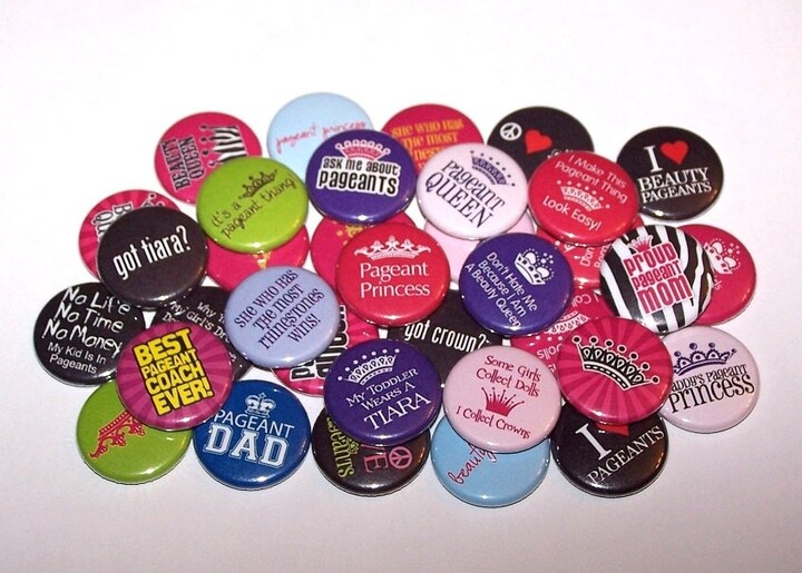 Beauty Pageant Set Of 10 Buttons 1" Or 1.5" Pin Back Magnets Queen Princess