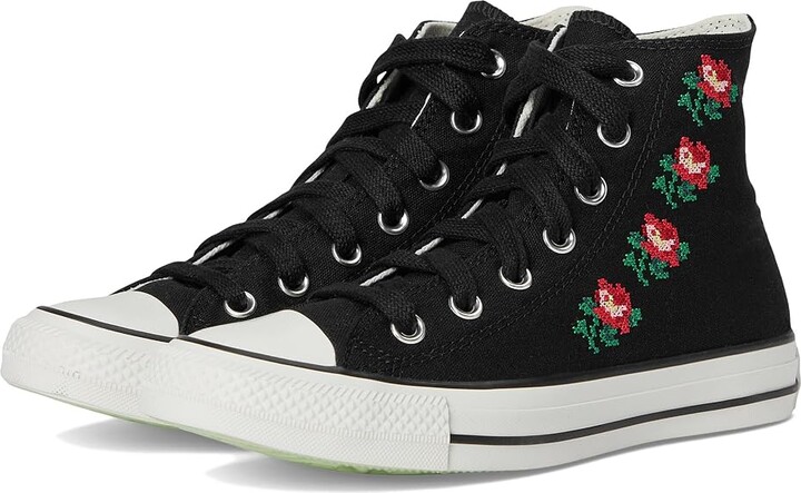 Converse Chuck Taylor All Star High-Top Sneaker Women's Classic Shoes Black/Light Jellyfish Jitter/Surplus Min : 8 Medium, Canvas