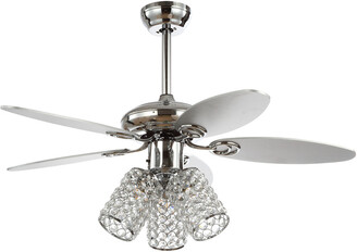 Jonathan Y Designs Kris 42In 3-Light Crystal Led Ceiling Fan With Remote