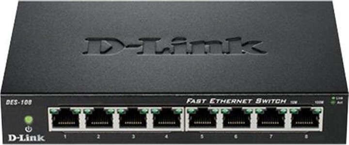 D-Link DES-108 Switch 8 Ports 10/100Mbps, Métallique
