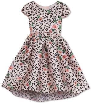Rare Editions Toddler Girls Floral-Leopard-Print Dress