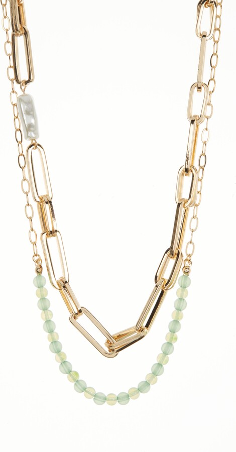 NORDSTROM RACK Oval Freshwater Pearl Link & Bead 2-Layer Necklace -  ShopStyle