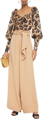 Mother of Pearl Iona Belted Crepe Wide-leg Pants