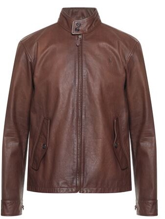 polo brown leather jacket