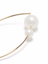 Thumbnail for your product : Mizuki 14kt Yellow Gold Medium Double Pearl Open Marquis Earrings