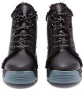 Thumbnail for your product : Fendi T Rex Shearling Lined Leather Ankle Boots - Womens - Black
