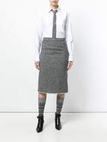 Thumbnail for your product : Thom Browne Striped High-waisted Wool Pencil Skirt