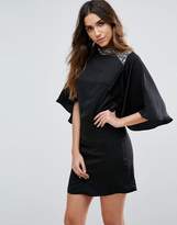 Thumbnail for your product : Little Mistress Cape Sleeve Dress With Embellishment